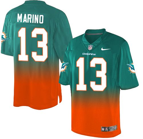 Youth Limited Dan Marino Nike Jersey Aqua Green/Orange - #13 Fadeaway NFL Miami Dolphins